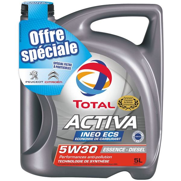 Huile moteur TOTAL ACTIVA INEO ECS essence/diesel 5W30 5L
