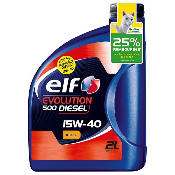 Huile moteur ELF EVOLUTION 500 diesel 15W40 2L