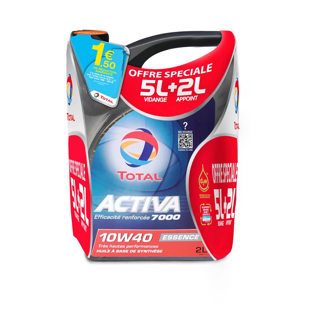 Huile Moteur Total Activa 7000 Essence 10w40 5+2l