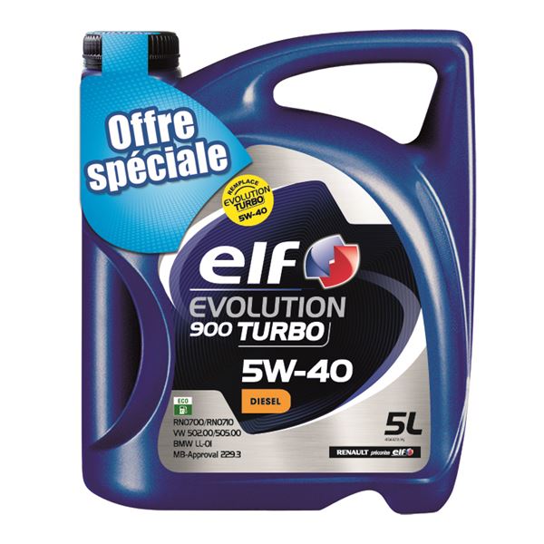 Huile moteur ELF Evolution 900 TURBO DIESEL, de viscosité 5W40 5L