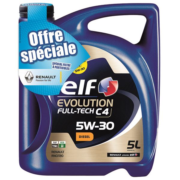 Huile moteur ELF Evolution FULL-TECH C4 DIESEL, de viscosité 5W30 5L