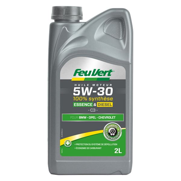 Huile moteur FEU VERT Dexos2 C3 Essence/Diesel 5W30 2L