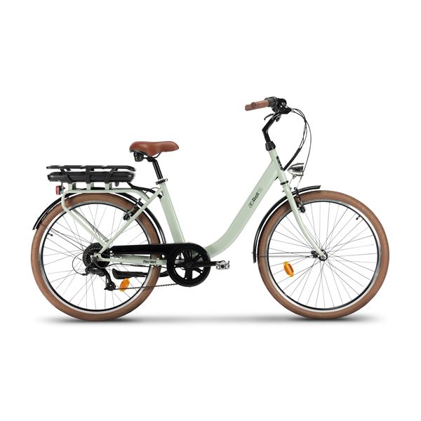Vélo de ville électrique mixte Feu Vert E-Roll 55 Vert Patagonie
