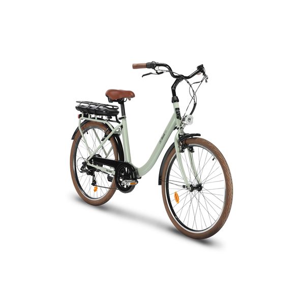 Vélo de ville électrique mixte Feu Vert E-Roll 55 Vert Patagonie
