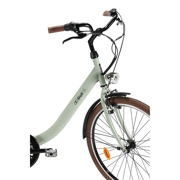Vélo de ville électrique mixte Feu Vert E-Roll 55 Vert Patagonie