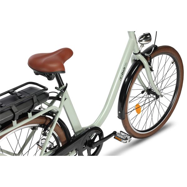 Vélo de ville électrique mixte Feu Vert E-Roll 55 Vert Patagonie