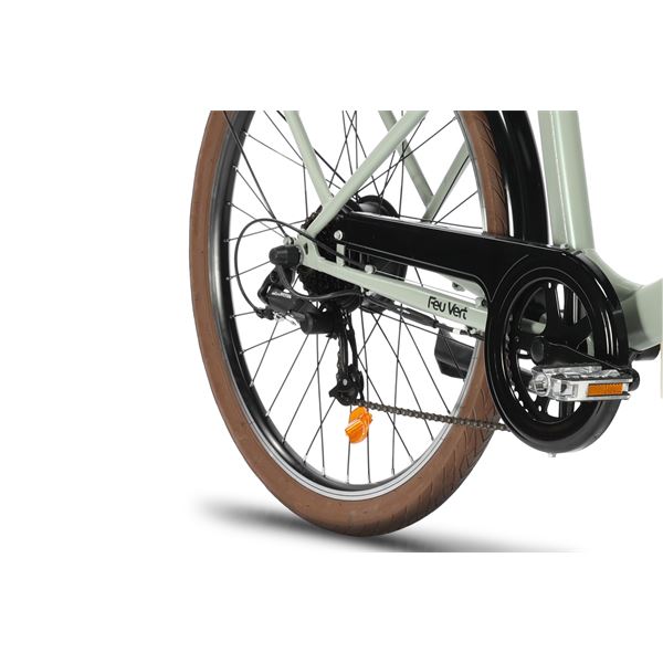 Vélo de ville électrique mixte Feu Vert E-Roll 55 Vert Patagonie