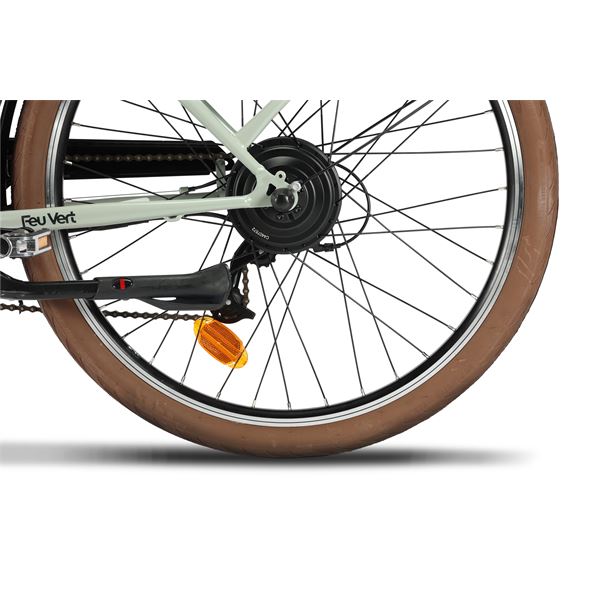 Vélo de ville électrique mixte Feu Vert E-Roll 55 Vert Patagonie