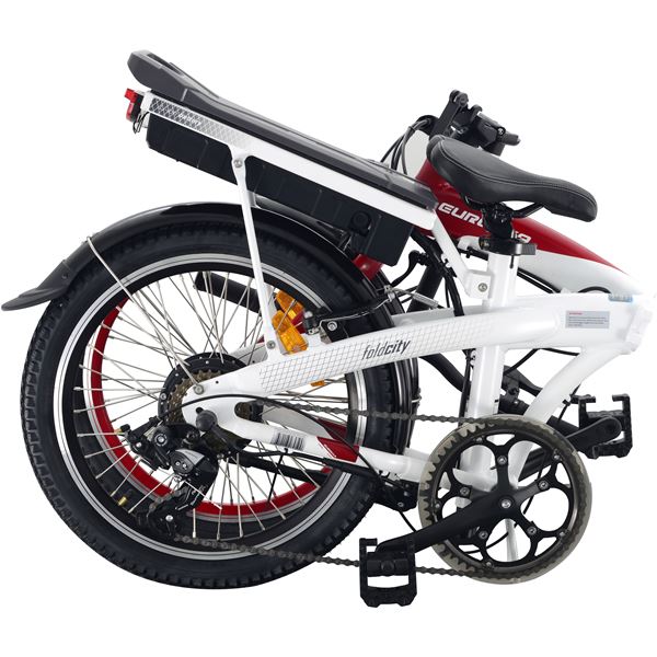 Vélo pliable électrique Foldcity blanc/ rouge Eurocka