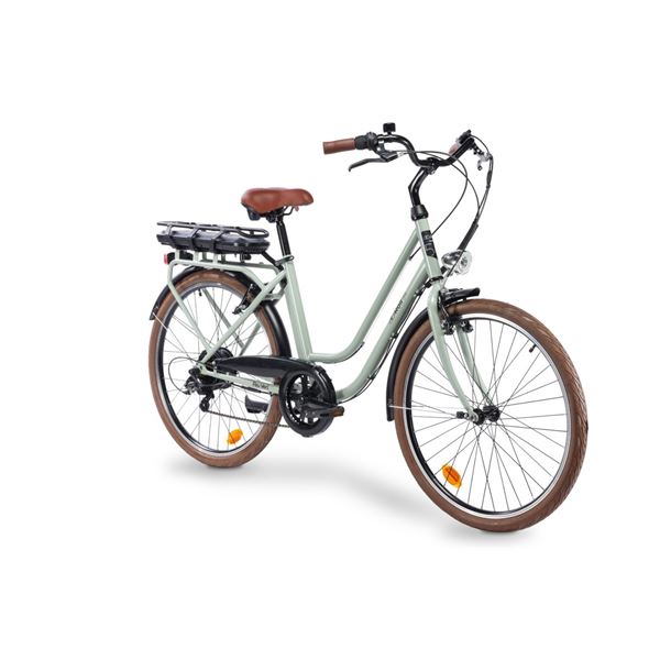 Vélo de ville électrique mixte Feu Vert E-Roll 54 Vert Sauge