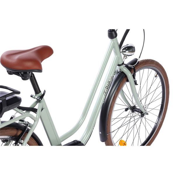 Vélo de ville électrique mixte Feu Vert E-Roll 54 Vert Sauge