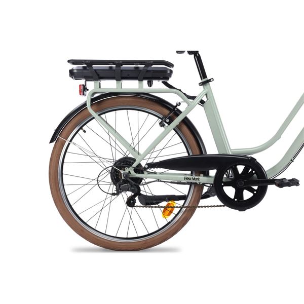 Vélo de ville électrique mixte Feu Vert E-Roll 54 Vert Sauge