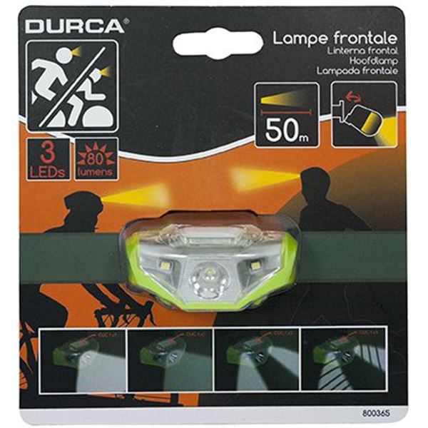 Lampe frontale sport 3 leds Durca