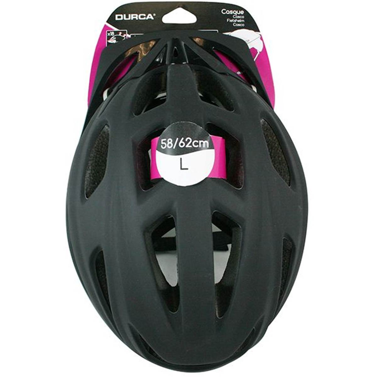 Casque De Vélo Pour Adulte Taille 58-62cm Noir Durca