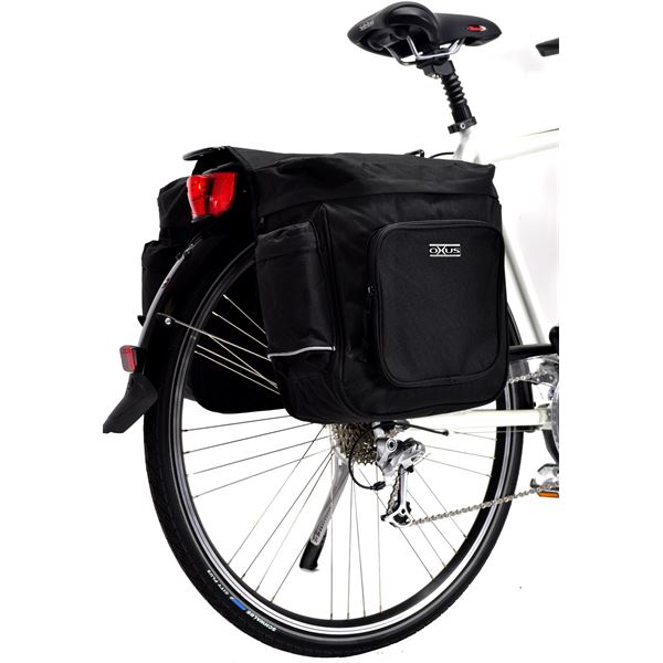 Sacoche double pour vélo avec fixation sur porte-bagage Oxus