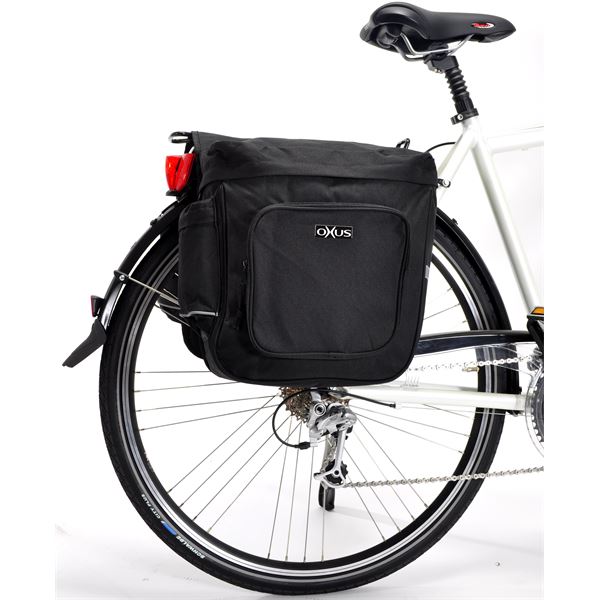 Sacoche double pour vélo avec fixation sur porte-bagage Oxus