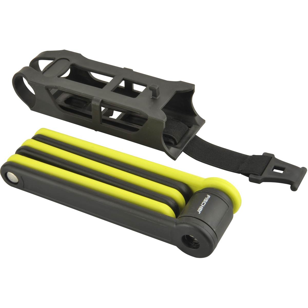 Antivol Plat Et Pliable 85 Cm Noir Et Jaune Fischer Pour Vélo