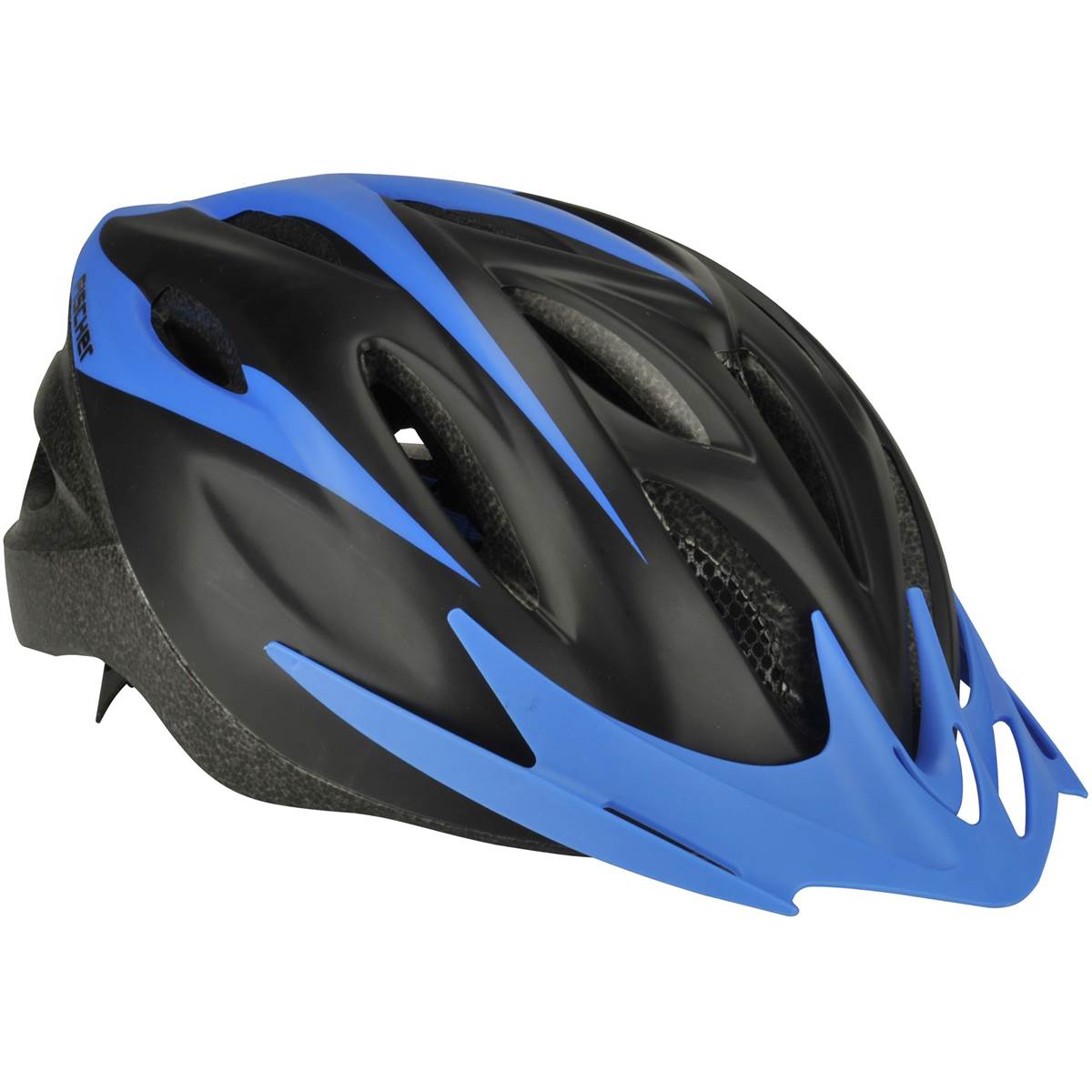 Casque De Vélo Sport Bleu Noir Avec Led Taille S-m 54/59 Cm Fischer