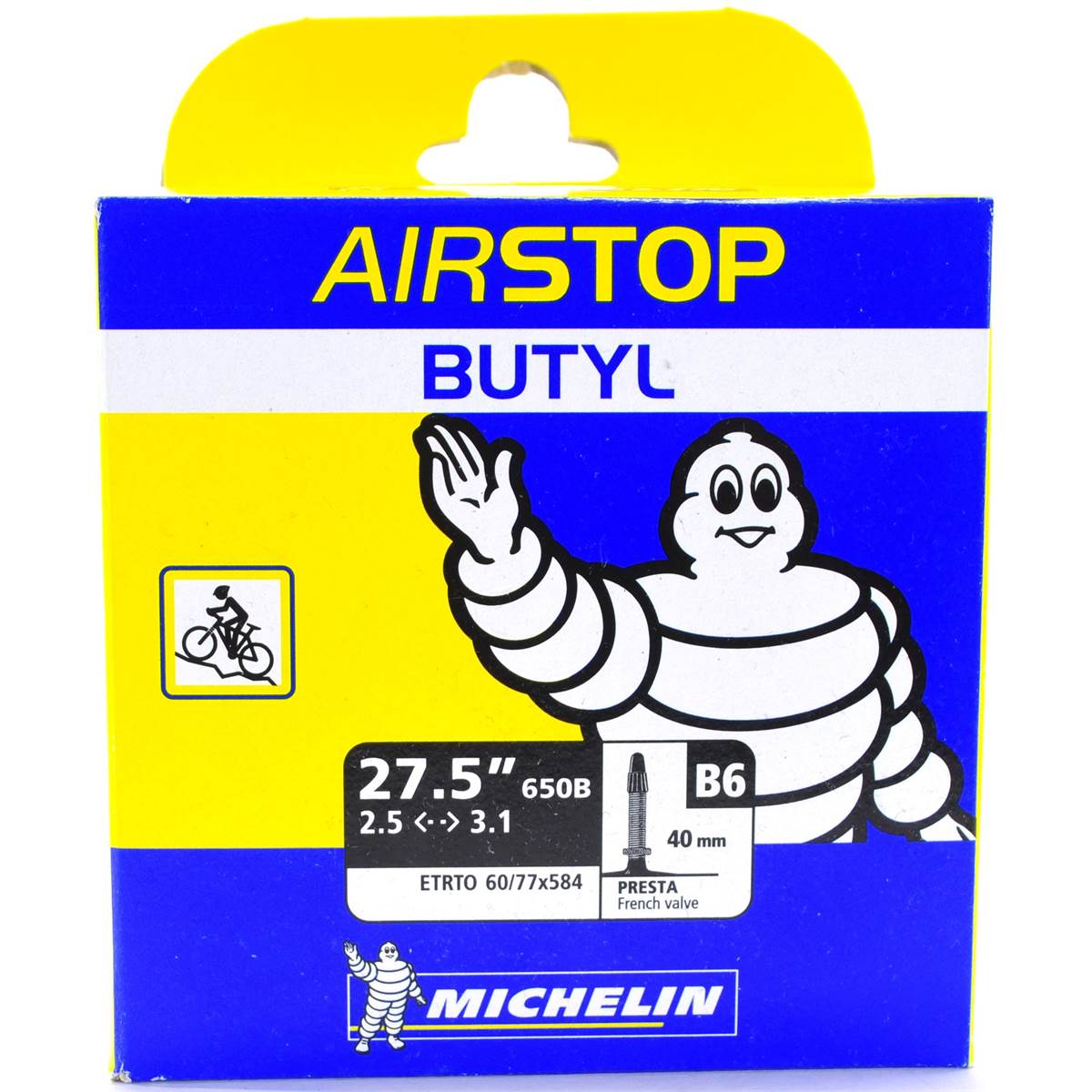 Chambre À Air 27,5''+ 60/77 X 584 Presta 40mm Airstop B6 Michelin Pour Vélo